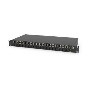 FMC-1800 1U Managed GbE Media Converter Rack 18x100/1000BASE-T to 18x100/1000BASE-X SFP, USB, Full duplex, 36..60 VDC, 100..240 VAC, 0..50 C
