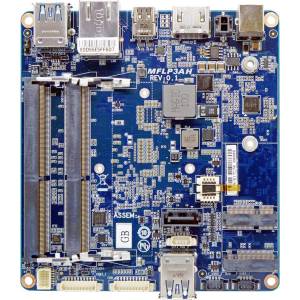 QBi-7100B Embedded Compact Board, Intel Core i3-7100U 2.4 GHz CPU, 2x DDR4 SO-DIMM, 1xHDMI, D-sub, 1xGbit LAN, 4xUSB, 1xCOM, 2xSATA, M.2 M-key, M.2 E-Key, Audio, 12..24V DC-In