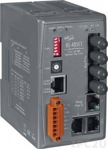 RS-405FT Industrial Redundant Ring Switch with 3 10/100 Base-T Ports and 2 100 Base-FX (multi mode) Ports
