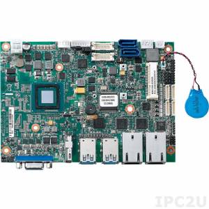 EBC-355 3.5&quot; Embedded SBC, Intel Atom E3800 CPU, DDR3L SO-DIMM up to 8 GB, 1xVGA, 1xHDMI, 1xLVDS, 2xGbE LAN, 2xSATA2, 4xCOM, 4xUSB, GPIO, Audio, 2xMini PCIe, +12V DC-in