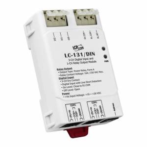 LC-131/DIN 3-channel Digital Input Module with Open/Short Detection and 1-channel Relay Output (DIN Rail mount) (RoHS)