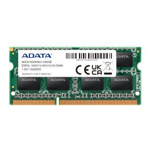 ADDS1600W8G11-BSSE 8GB ADATA Memory DDR3L SODIMM 1.35V 1600MHz Non-ECC PC3L-12800S, 2R 512x8, Standard Temperature 0... +85C