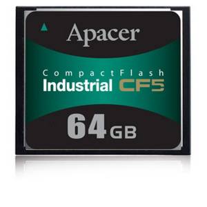 AP-CF004GK9NS-ETNRA APACER Industrial CF5 CompactFlash 4GB, SLC, Operating Temperature -40..+85