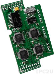 X520 4-port RS-232 (3-Pin), 1-ch D/I and 2-ch D/O Board, for I-7188XB/XG/EX/EG, mPAC-7186EX/PEX/EG/EX-FD/EX-SM