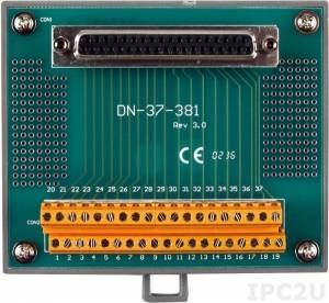 DN-37-381-A DB-37 Connector Termination Board (Pitch 3.81mm), DIN-Rail Mounting