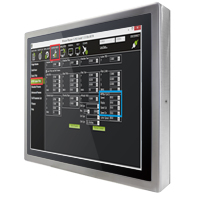 R19L100-SPM169 Industrial Stainless 19&quot; LCD Display, Full IP69, 1280x1024, front panel stainless steel, VGA, Projective Capacitive Touch (USB) external power adapter 12V DC 100-240V AC, power supply 12V DC (M12)
