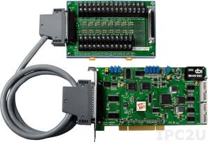 PCI-1802HU/S Universal PCI Adapter, 32SE/16D ADC, FIFO, 2 DAC, 16DI, 16DO, Timer, Cable Socket CA-4002