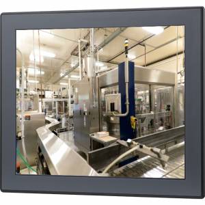 APPD-1700-1 17&quot; SXGA industrial 4:3 LED Backlight flush touch monitor with VGA, DVI-D and Display Port input, 24VDC input, RS-232 and USB touch screen interfaces