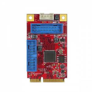 EMPU-3401-C1 Mini-PCI Express Expansion, PCIe Bus, 4x USB 3.0, Standard Temperature, with power cable 5V, 4pin (F) - Molex 4pin (M) and cable 5V 19pin - 2xUSB 3.0