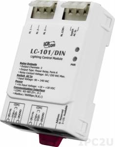 LC-101/DIN 1-channel AC Digital Input and 1-channel Relay Output Lighting Control Module (DIN Rail mount) (RoHS)