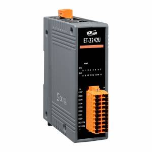 ET-2242U Ethernet I/O Module with 2-port Ethernet Switch, 16-ch Sink-/Source-type Digital Output (RoHS)