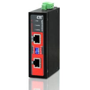 INJ-IG01-EPH Industrial Power-over-Ethernet Injector with 1x 1000 Base-T PoE Port, 48VDC Input Voltage, up to 60W PoE Output, -40..+75C Operating Temperature