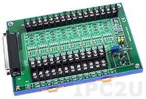 DB-8225/DIN Screw Terminal Board with CJC Sensor, DB-37 Connector, DIN-Rail Mounting