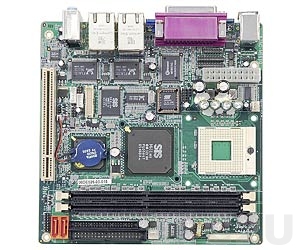 KINO-6612LVDS-1GZ-R13 Mini-ITX Intel Celeron M 1GHz CPU Card with VGA/LVDS, 2xGb LAN, 1xPCI Slot, 2xSATA, Audio
