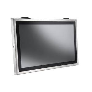 WTP-9E66-24 23.8&quot; TFT LCD Full IP66 Fanless Panel PC, Stainless Steel, 1920x1080, 250cd/m2, PCAP Touch Screen, Support 6th Gen. Intel Core i7/i5/i3 CPU, 4GB DDR4 RAM, 128GB SSD, M12(1xGbit LAN, 4xUSB, 2xCOM, DC-In), 2xMini-PCIe