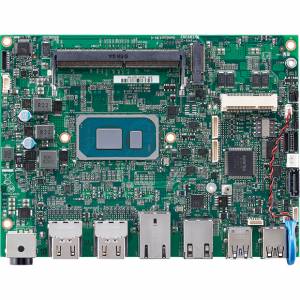 V1100-i5 3.5&quot; Embedded Mainboard, Intel 11th Gen Core i5-1145G7E 1.5GHz CPU, Up to 32GB DDR4 RAM, 4xHDMI, 1xGbE LAN, 1x2.5GbE LAN, 3xUSB 3.2, 5xUSB 2.0, 1xRS232/422/485, 1xRS232, 1x8-bit GPIO, 1xSATA 3, 2xM.2, 1xMini-PCIe, Audio header, 12VDC-in Jack, 0..60C