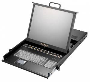 AMK516-17PB 1U, 17.3&quot;, 1600x900 LCD keyboard drawer, single rail, VGA, with 16x 1.8m KVM cable, 16x port PS2 K/B, touchpad