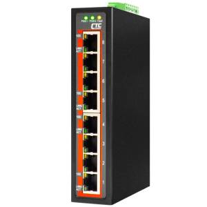 IFS-800-E Industrial Unmanaged Fast Ethernet Switch with 8x 100Base-T Ports, Redundant Dual 12/24/48VDC, -40..+75C Operating Temperature