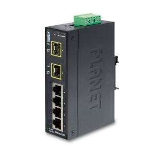 ISW-621TF Industrial DIN-Rail Fast Ethernet Unmanaged Ethernet Switch, 4x100 Base(TX), 2xBase(FX), Redundant 12-48VDC, -40..+75C Operating Temperature