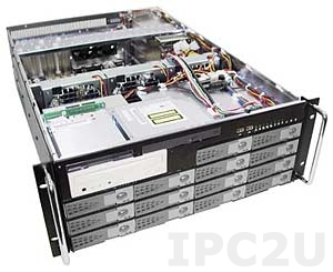 GHI-481-SATA 19&quot; Rackmount 4U Chassis, EATX, 1x5.25/1x5.25Slim/1x3.5&quot;Slim/14x3.5&quot;Hot Swap SATA HDD Drive Bays, without P/S