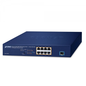 MGS-910XP Multigigabit Ethernet Switch 8-Port 10/100/1000/2500BASE-T with 802.3at PoE+, 1-Port 10GBASE-X SFP+, 100..240 VAC, Operating Temperature 0..50 C