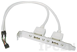 CB-USB02A-RS Dual Port USB Cable with Bracket, 1x(2x4pin) 2.0mm, Lenght 30cm