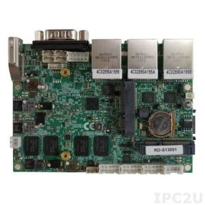 2I260D-H26 2.5&quot; Motherboard with Intel Atom N2600 1.6GHz, 2GB DDR3 on-board, HDMI, 3xGbit LAN, 2xCOM, 6xUSB 2.0, 1xFull-Size Mini-PCIe,1x Half-Size Mini-PCIe 12V DC-in