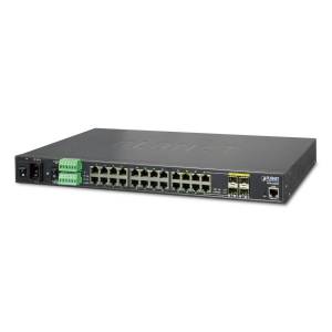 IGSW-24040T Industrial Rackmount L2/L4 Managed Ethernet Switch with 24x1000Base Tx, 4x1000 TP/SFP Combo ports, 2xDI/DO, Modbus TCP, 100-240VAC/36-60VDC Redundant, -40..75C Operating Temperature