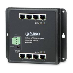 WGS-4215-8T Industrial Ethernet Switch with 8x1000 Base TP, SNMPv3, 802.1Q VLAN, IGMP Snooping, SSL, SSH, ACL, dual redundant 12-48VDC/24VAC In, -40..75C Operating Temperature