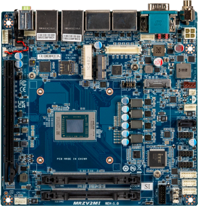 mITX-2748A Mini-ITX Motherboard, AMD Ryzen V2748 2.9GHz SoC, Up to 64GB DDR4 RAM, 4xDP, LVDS, 2xGbE LAN, 4xCOM, 4xUSB 3.2, 6xUSB 2.0, 1xSATA, 2xM.2, 1xPCIe x16, 1xFull-size Mini-PCIe, SIM, 1x8-bit GPIO, Audio, 12-24VDC-in, 0..60