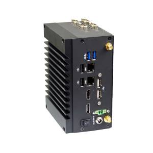 ADX642-EH00-M Embedded DIN-Rail System, Intel Elkhart Lake Atom/Celeron CPU, 8GB LPDDR4 RAM, 2xHDMI, 2x2.5GbE LAN, 1xRS232/422/485, 2xRS232, 2xUSB 3.0, 4xUSB 2.0, 1xNano-SIM, 1xM.2 Key-B, 1xMini-PCIe with Hailo-8 Accelerator, 9-24VDC-in, 0..60C or -20..60C