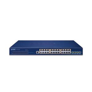 SGS-6310-24P4X Stackable Managed Switch with 24x10/100/1000 Base-T PoE Ports, 4x10G SFP Ports, Layer 3, 100..240V AC, 0..+50C Operating Temperature