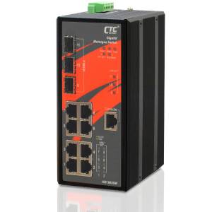 IGS-803SM Industrial Managed Gigabit Ethernet Switch with 8x 1000 Base-T Ports, 3x SFP Ports, 9.6...60VDC-In, -10..+60C Operating Temperature