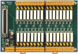 DB-32R 32-channel relay output board with CA-3710D Male-Male D-sub Cable 1m, RoHS