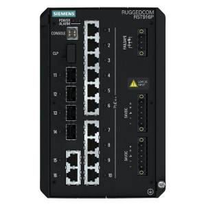 RUGGEDCOM-RST916P RUGGEDCOM RST916P Industrial Layer 2 Managed Switch, IP30, 12x10/100/1000Base 10-Ports with PoE, 4x10GBase-X SFP+, USB console port, 52..57 VDC, Wide Temp. -40..85 C