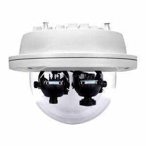 iCAM-760D Dual Lens Panoramic Dome Network Camera with 7.3MP and 360/180 Panoramic View, 15 fps @ (3840 x 1920), H.264/MJPEG, 1.05 mm non-liner Fisheye Lens + 6/8/12/16 mm Fixedfocal Lens, eWDR, Audio, MicroSD, 802.3af PoE 48V max, 12VDC