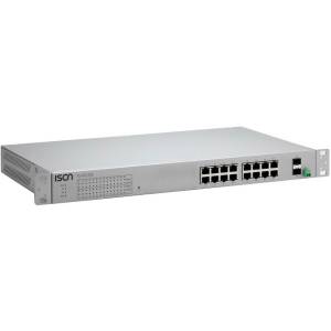 IS-RG318-2F-2A Industrial 18-port Rackmount Unmanaged Ethernet Switch with 16 10/100/1000 BaseT(X) and 2 100/1000 FX SFP Slot,-40-75 operating temperature, Dual-AC Power Input