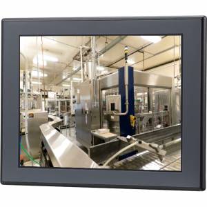 APPD-1200-1 12.1&quot; XGA industrial 4:3 LED Backlight flush touch monitor with VGA, DVI-D and Display Port input, 24VDC input, RS-232 and USB touch screen interfaces