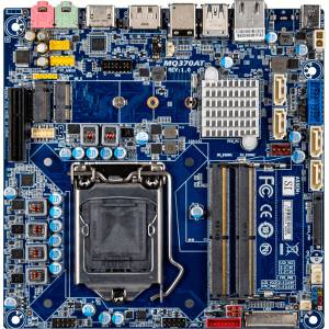 iTXL-Q370A Thin Mini-ITX motherboard with 8th Generation Intel Core CPUs, Intel Q370 Chipset, DDR4, HDMi, DP, LVDS, 1xGbit LAN, 1xCOM, 11xUSB, 4xSATA, 2xM.2, 1xiPCIex4, Audio, 12..19V DC-In