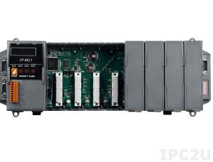 iP-8811 PC-compatible 80MHz Industrial Controller, 512kb Flash, 512kb SRAM, 2xRS232, 1xRS485, 1xRS232/485, 7-Segment Display, Mini OS7, 8 Expansion Slots