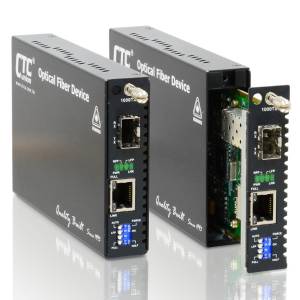 FRM220-1000TS Gigabit Ethernet Media Converter 1000Base-T to 1000Base-X SFP, 12VDC Input Power, 0..50C Operating Temperature