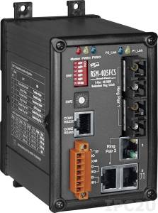 RSM-405FCS Industrial Redundant Ring Switch with 3 10/100 Base-T Ports and 2 100 Base-FX (Single Mode) Ports, SC Type, IP30