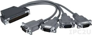 CA-9-3705 DB-37 Male (D-sub) to 4-Port DB-9 Male (D-sub) cable, 0.5 M, For I-8114W/I-8114iW, 40V max