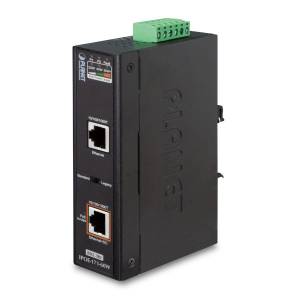 IPOE-171-60W Industrial Gigabit Power-over-Ethernet Injector, 2x1000 RJ45 PoE Port, 48-56VDC Input Voltage, up to 60W PoE Output, -40..+75C Operating Temperature