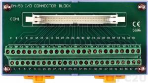 DN-50 IDC-50 Connector Termination Board, DIN-Rail Mounting, Include CA-5015(50-pin Flat Cable 1.5m), up to 30V