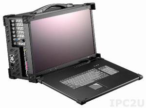 ARP690-P21A Aluminium Industrial Portable Workstation, w 21.5&quot; (1920x1080) TFT LCD, for MB EATX 7 slots, 10 x 3.5&quot;, 1xSlim DVD bay, 650W ATX