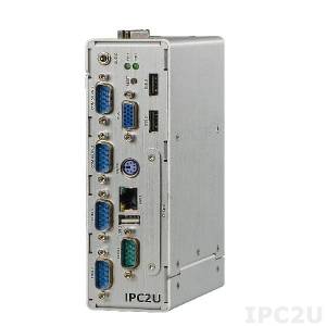 iROBO-DR-6328 DIN Rail Fanless Embedded Server, Vortex86DX 800 MHz SoC, 512MB DDR2 RAM, VGA, PS/2 KB/M, LAN, 5xRS232, 3xUSB, GPIO 16bit, Audio-Out, Compact Flash Socket, 9..36V DC-In