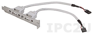 CB-USB02-RS Dual Port USB Cable with Bracket, 2x(1x4pin) 2.54mm, Length 30cm, 5V