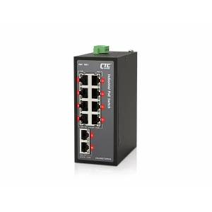 IVS-G802T-8PH24 E-Mark Ethernet Switch IP30 10-Port 10/100/1000Base-T with 8xPoE+, 12/24/48 VDC, Operating Temperature -10..60 C