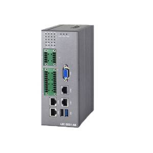 LEC-3031-A6 Fanless Industrial DIN-Rail System, Intel Atom E3825 1.33GHzCPU, up to 8GB DDR3L SO-DIMM, VGA, 4x GbE RJ45, 6x RS-232/422/485, 2xUSB, 1 x 2.5&quot; SATA Drive Bay, Mini PCIe, 12...36V DC-In, -40C to 70C Operating Temperature